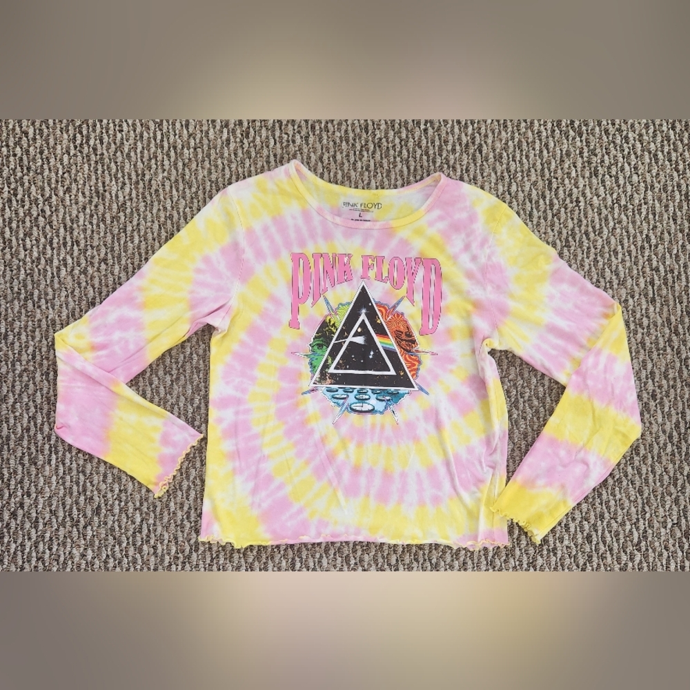 Pink Floyd Tie-Dye Long Sleeve Shirt Size Large